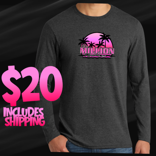 Long Sleeve Pink Palm